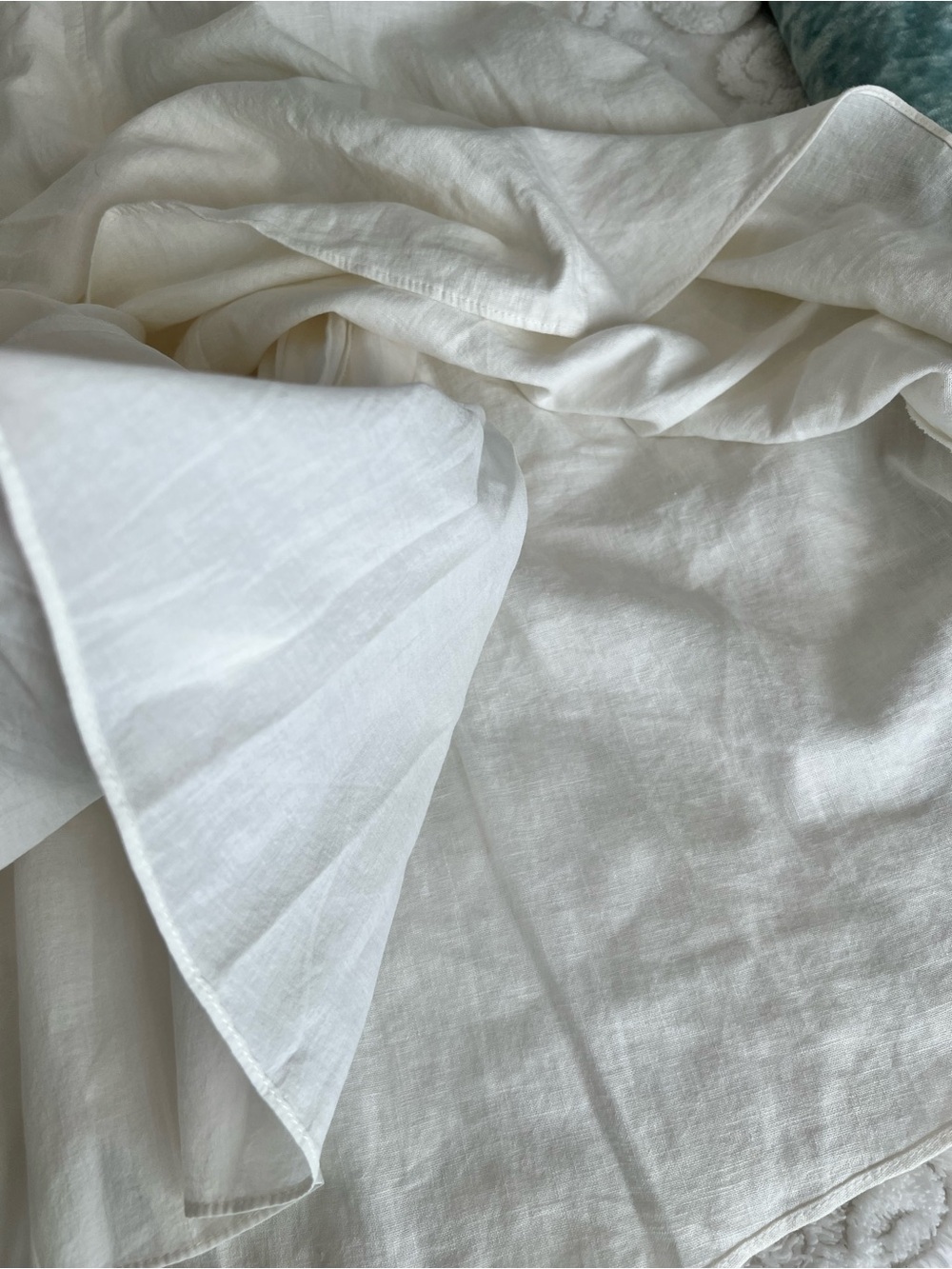 Madewell White Linen Blend Button Wrap Midi Dress - Picture 6 of 8